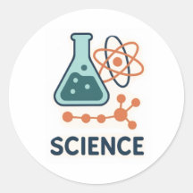 Science Subject Sticker - Flask, Molects & Atom