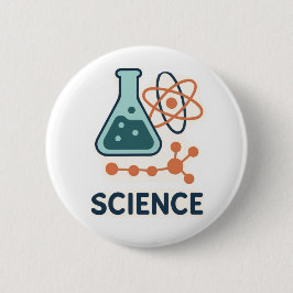 Science Subject Sticker - Flask, Molects & Atom 缶バッジ