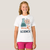 Science Subject Sticker - Flask, Molects & Atom Tシャツ (正面フル)