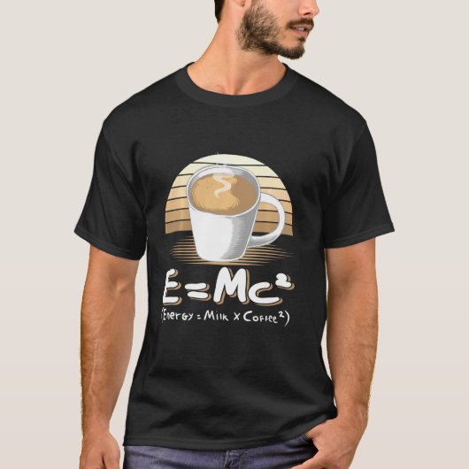Science TおもしろいシャツEmc2 Coffee Energy Milkコーヒー Tシャツ (正面)