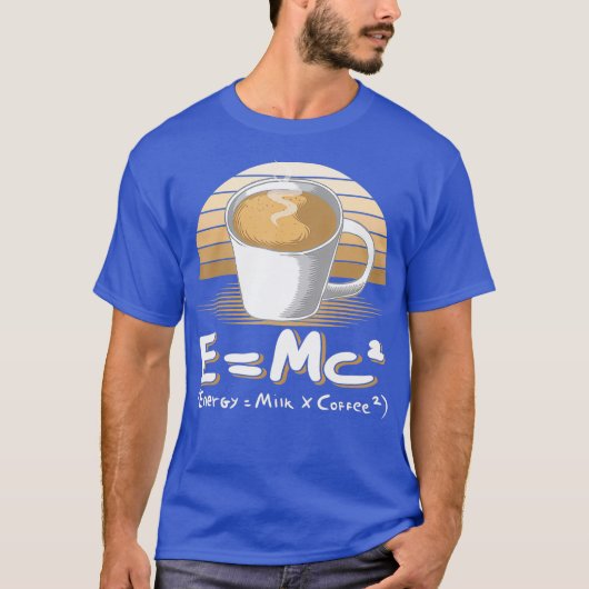 Science TおもしろいシャツEMC2 Coffee Energy Milk Tシャツ (正面)