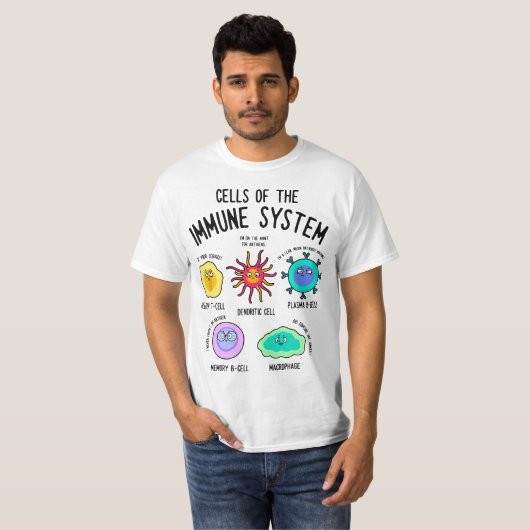 Science T, Immune Cells T, Funny Science  Tシャツ (正面フル)