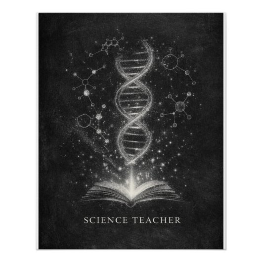 Science Teacher Chalk Dust Constellation Art ポスター (正面)