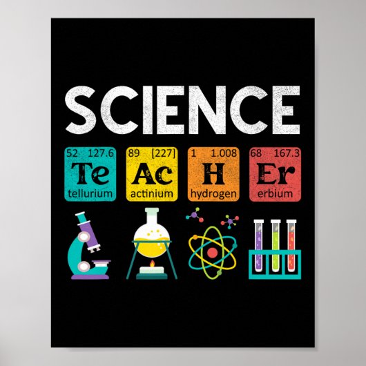 Science Teacher Chemistry Biology Physics Teacher  ポスター (正面)