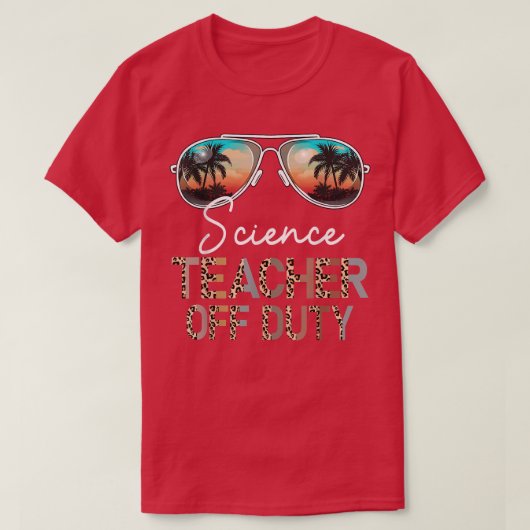 Science Teacher Off Duty Leopard Sunglasses Beach  Tシャツ (デザイン正面)