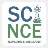 Science Teacher Typography Design スクエアシール (正面)