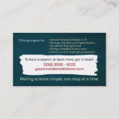 Science Tutoring -先生水彩画 名刺 (裏面)