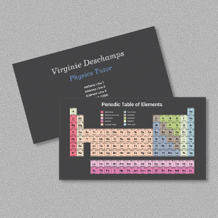 Sciences Physics Tutor - Periodic Table on Black 名刺