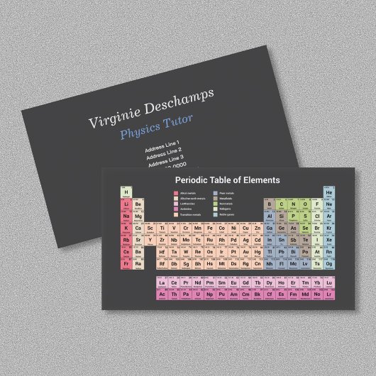 Sciences Physics Tutor - Periodic Table on Black 名刺