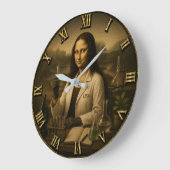Scientist Funny Mona Lisa Science Lab Gift ラージ壁時計 (傾斜)