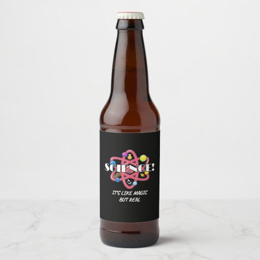 Scientist Gift | Chemistry Science Is Like Magic ビールラベル (正面)