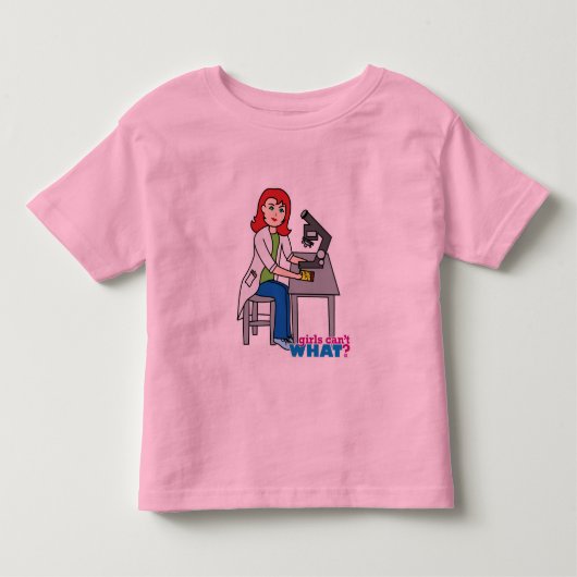 Scientist Girl – 明/赤 トドラーTシャツ (正面)