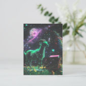 Scifi Goat in Space With Music Fantasy ポストカード (スタンド正面)