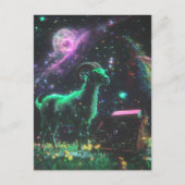 Scifi Goat in Space With Music Fantasy ポストカード (正面)