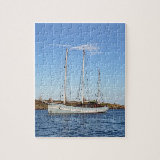 Scillyの島のスクーナー船 ジグソーパズル (縦)