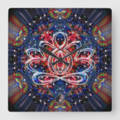 Scintillation Zen Lotus Clock スクエア壁時計 (正面)