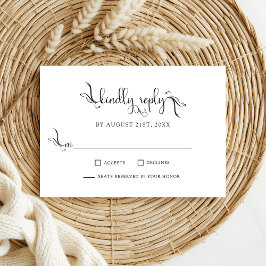 Sciptエレガントの結婚RSVPカードの親切な再生 出欠カード