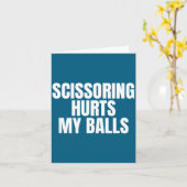 Scissoring Hurts My Unhinged Adult Joke Meme Raunc カード (黄色い花)