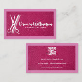 Scissors Comb | Hair Stylist Logo | Leather 名刺 (正面/裏面)