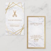 Scissors&Marbleの美容師のアポイントメントの垂直 名刺 (正面/裏面)