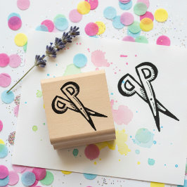 Scissors Mini Wooden Art Stamp ラバースタンプ