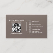 Scissors QR Code Hair Stylist Matte Brown 名刺 (裏面)