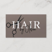 Scissors QR Code Hair Stylist Matte Brown 名刺 (正面)