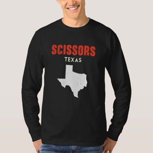 Scissors Texas USA State America Travel Texas Tシャツ (正面)