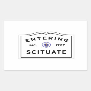 Scituate Maの町に入ること 長方形シール