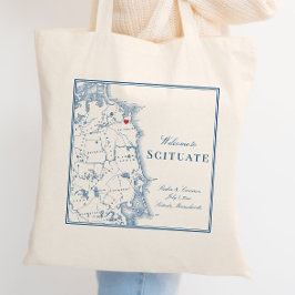 Scitutate Massachusetts Mapエレガントな結婚式の歓迎 トートバッグ