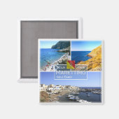 SCL008 MARETTIMO島 – モザイク – シチリア – 冷蔵庫 マグネット (正面/裏面)
