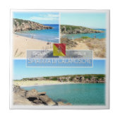 SCL010 CALAMOSCHEビーチ，モザイク，シチリア， タイル (正面)