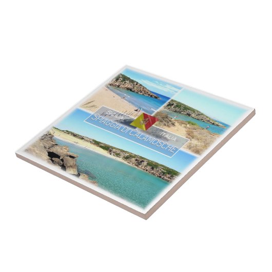 SCL010 CALAMOSCHEビーチ，モザイク，シチリア， タイル (側面)