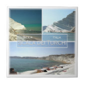 SCL011 SCALA DEI TURCHI，モザイク，シチリア， タイル (正面)