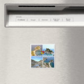 SCL017 TAORMINA Isola Bella,モザイク,シチリア冷蔵庫 マグネット (インサイチュ (食洗機))