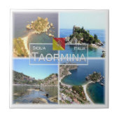 SCL017 TAORMINA Isola Bella，モザイク，シチリア， タイル (正面)