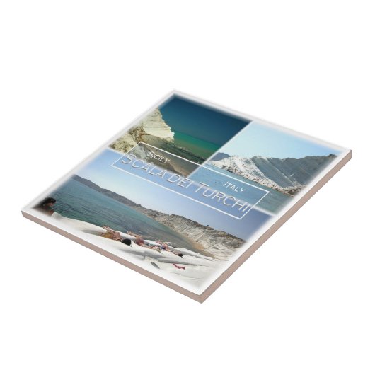 SCL022 SCALA DEI TURCHI，モザイク，シチリア， タイル (側面)