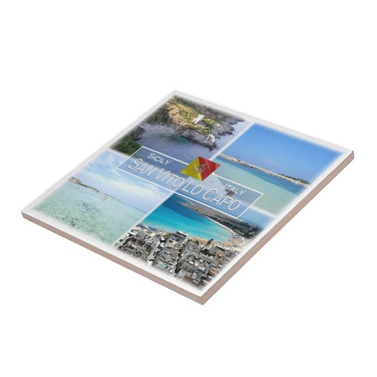 SCL023 SAN VITO LO CAPO、モザイク、シチリア、 タイル (側面)