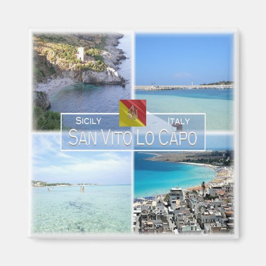 SCL023 SAN VITO LO CAPO – モザイク – シチリア – 冷蔵庫 マグネット (正面)