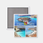 SCL027 ISOLA DEI CONIGLI、モザイク、シチリア、冷蔵庫 マグネット (正面/裏面)