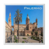 SCL030パレルモ、パノラマ、シチリア、イタリア タイル (正面)
