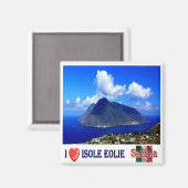 SCL038 AEOLIAN ISLANDS SALINA I Love,冷蔵庫 マグネット (正面/裏面)