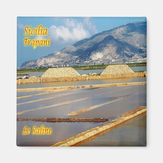 SCL058 TRAPANI - Le Saline – シチリア – 冷蔵庫 マグネット (正面)