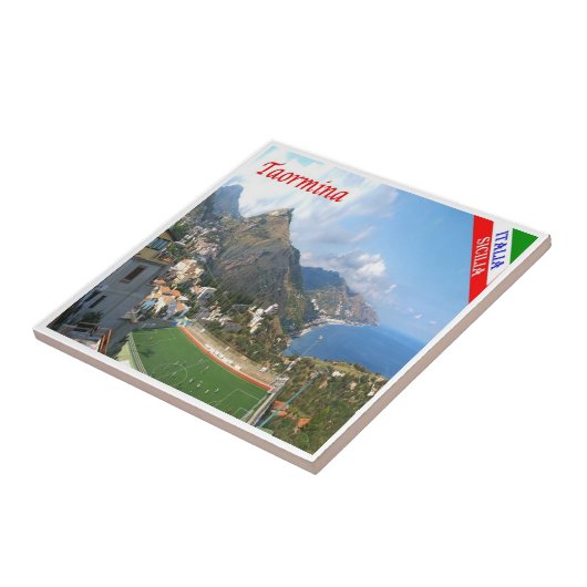 SCL064タオルミーナ、シチリア、イタリア、 タイル (側面)