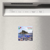 SCL067 TAORMINA、Isola Bella、シチリア、冷蔵庫 マグネット (インサイチュ (食洗機))