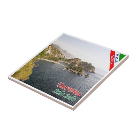 SCL068タオルミーナ、イゾラ・ベラ、シチリア島、 タイル (側面)