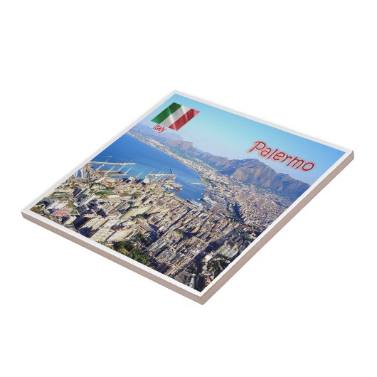 SCL074パレルモ、シチリア、イタリア、 タイル (側面)