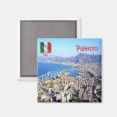 SCL074パレルモ、シチリア、イタリア、冷蔵庫 マグネット (正面/裏面)