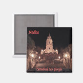 SCL077 MODICA、聖ジョージ大聖堂、冷蔵庫 マグネット (正面/裏面)