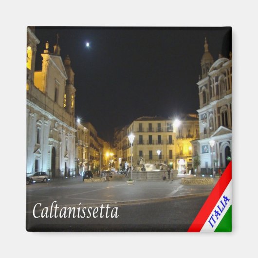 SCL091 CALTANISSETTA, Piazza Garibaldi,冷蔵庫 マグネット (正面)